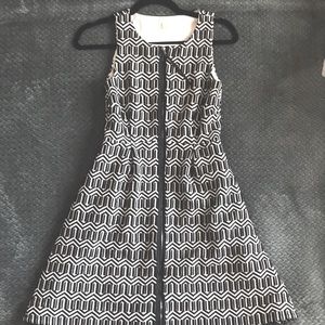 Anthro vintage feel fit and flare dress B&W